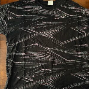 Gymshark Black and Pink Geometric Tee